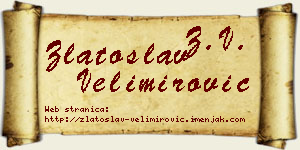 Zlatoslav Velimirović vizit kartica